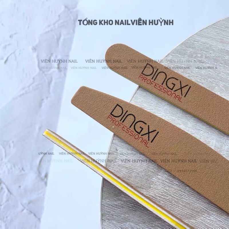Dũa móng nhám da bò DINGXI  dũa móng nail xịn màu nâu