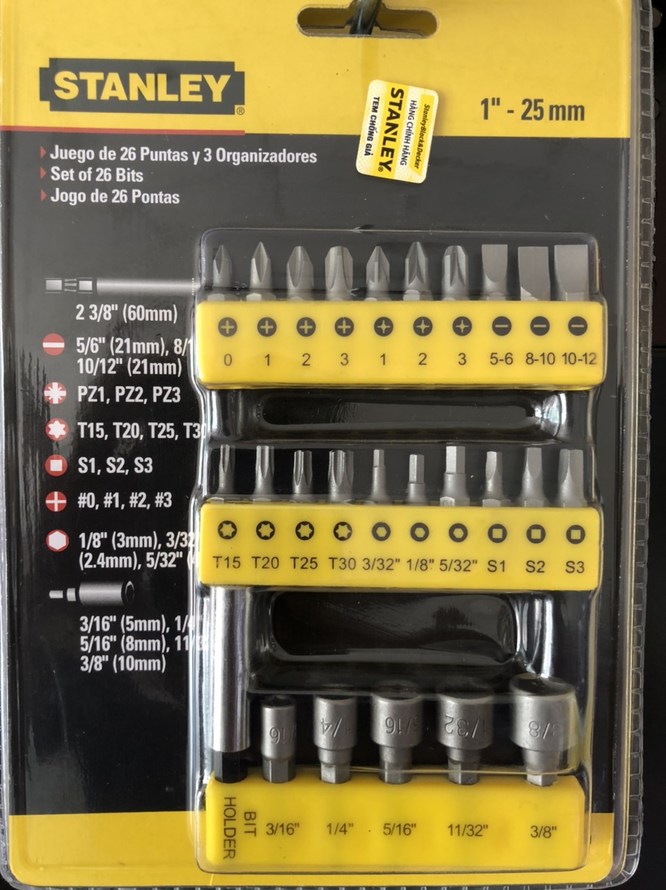 Mũi vặn vít bộ 29 chi tiết Stanley 6807123
