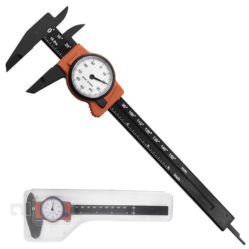 Thước kẹp đồng hồ 150mm bằng nhựa , thước cặp đồng hồ