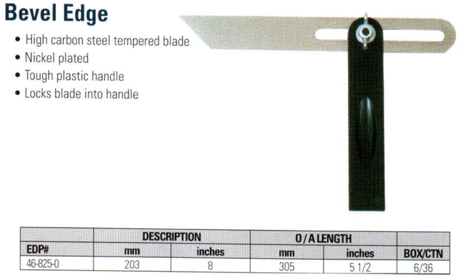 Thước êke vuông 20.3cm Stanley 46-825 (Đen)