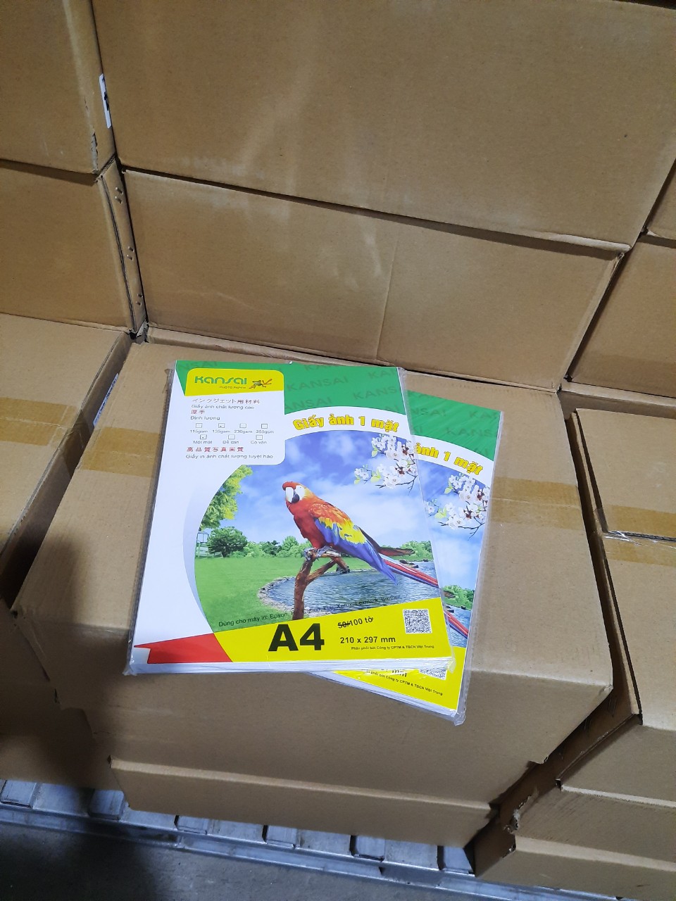 Giấy ganh bóng 1 mặt A4 250 gsm (vân bóng)