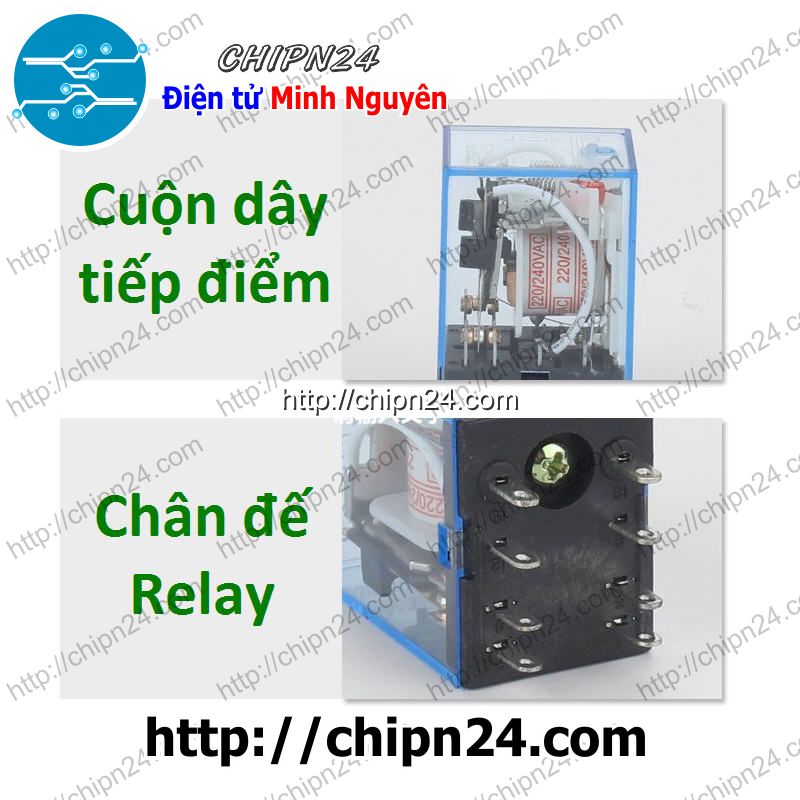 [1 con] (F85.T) Relay Kiếng MY2NJ 8 chân 5A 220VAC (MY2N MY2N-J HH52P)