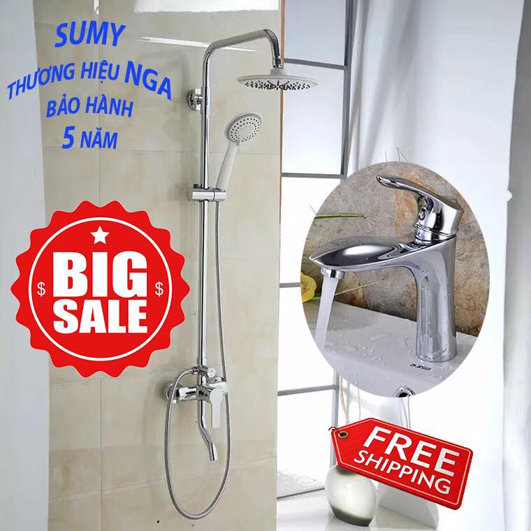 Combo Sen cây đứng + vòi lavabo SUMY thương hiệu NGA