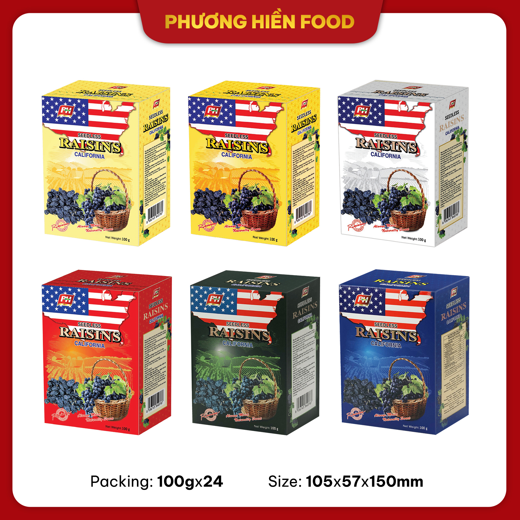 Nho khô đen PH Seedless Raisins 100g [PHG-0787]