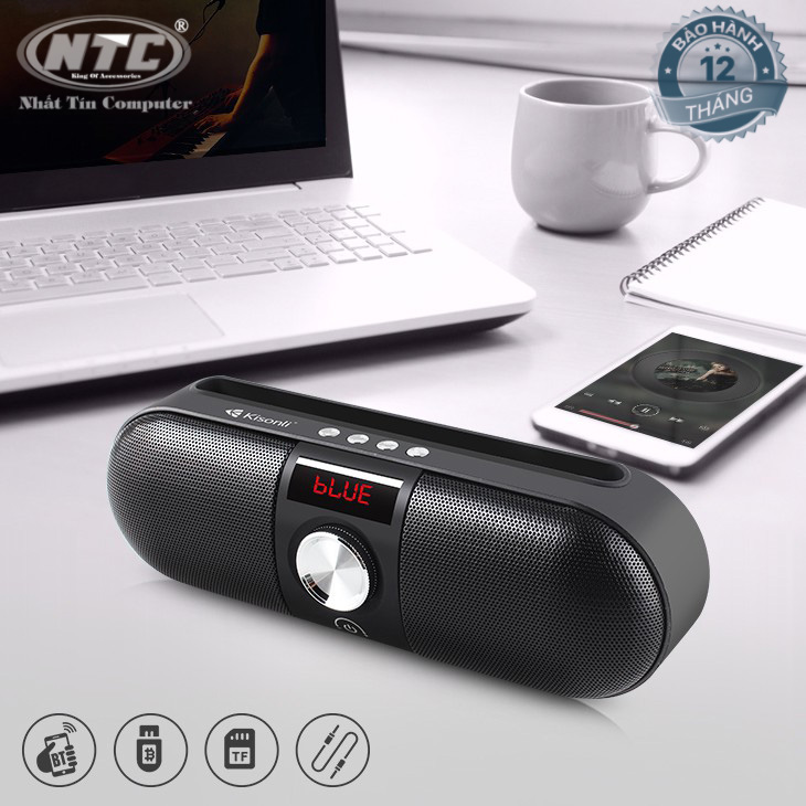 Loa bluetooth kisonli ks-1985 stereo hỗ trợ thẻ nhớ/usb/fm/aux/rãnh tay