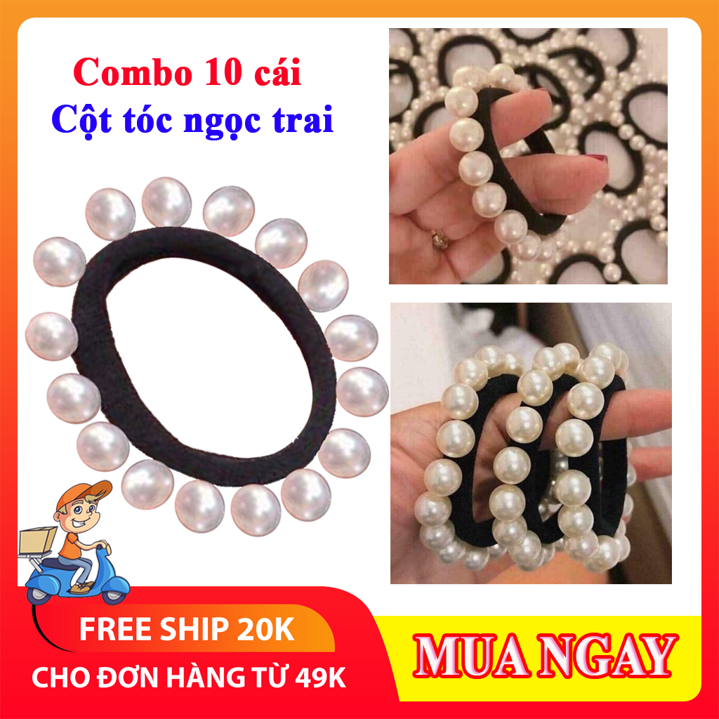Cột Tóc Ngọc Trai Thái Lan, Sợi Thun Siêu Bền, Mềm Mại, Cột Không Đau Tóc