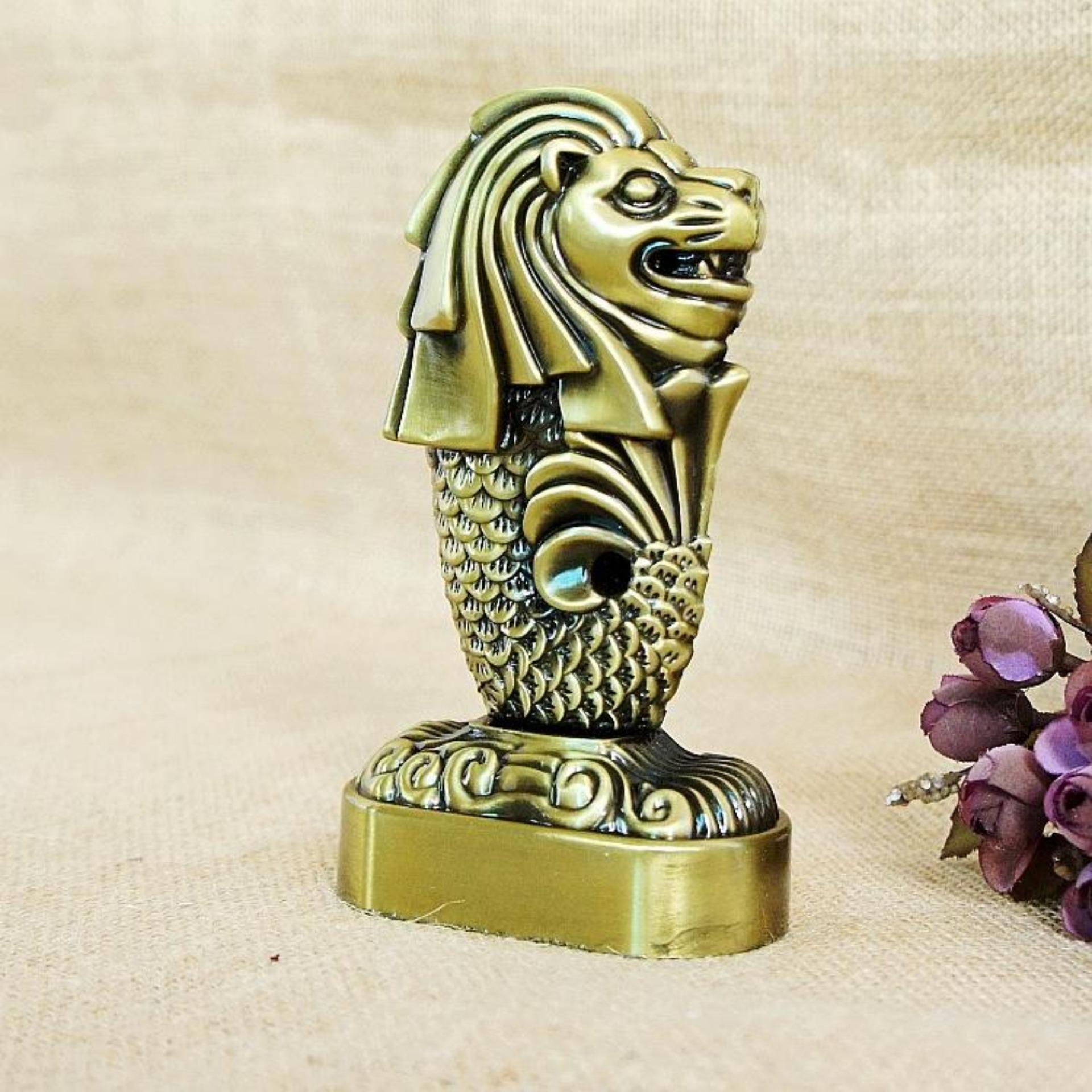 [HCM SHIP NHANH]Mô hình sư tử biển Merlion cao 15.5 cm (Màu Vàng Rêu)