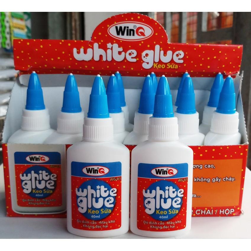 Keo sữa dán giấy WinQ 40ml ( dùng dán giấy, vãi, thủ công,...)