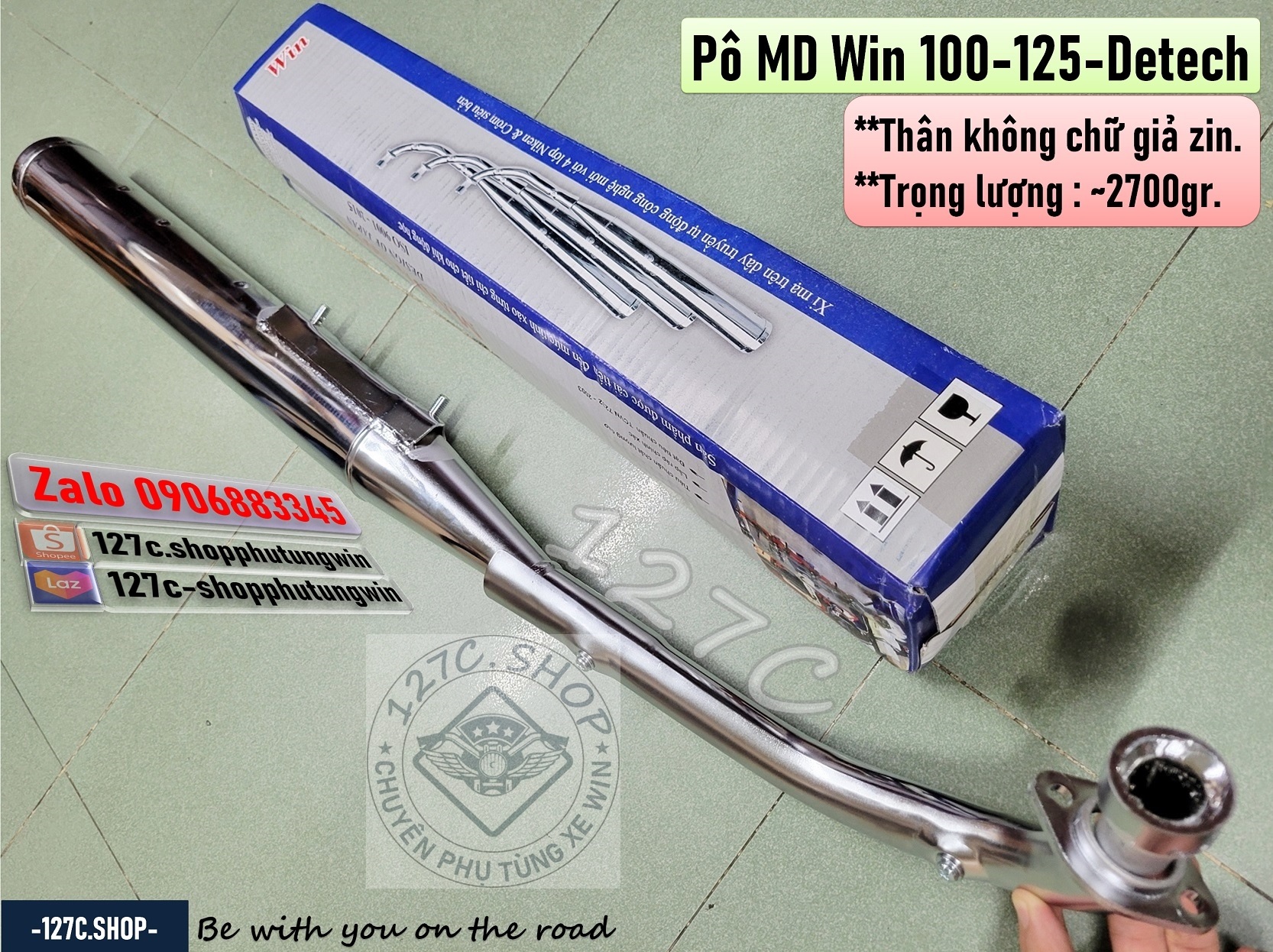 [HCM] Pô MD Win 100 Win 125 Win Detech (Thân không chữ giả zin)