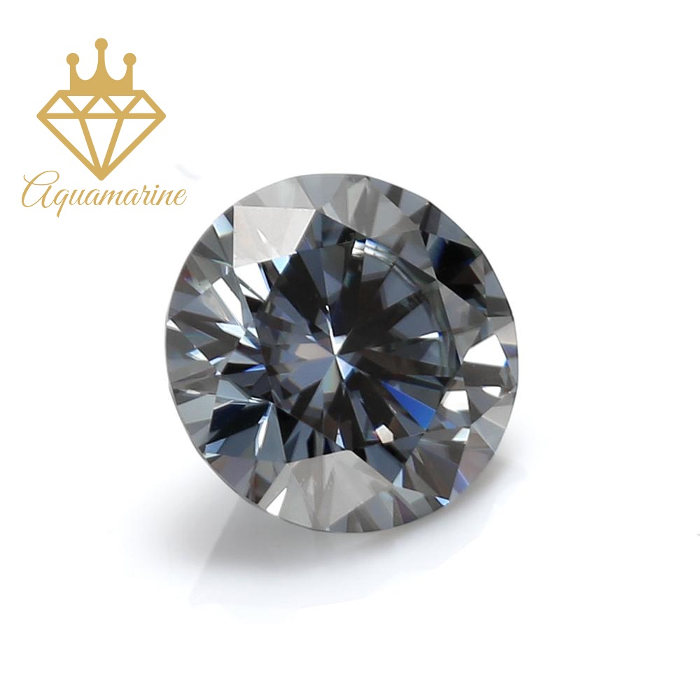 (Size 7.0 ly) Kim cương nhân tạo Moissanite giác cắt tròn màu xám