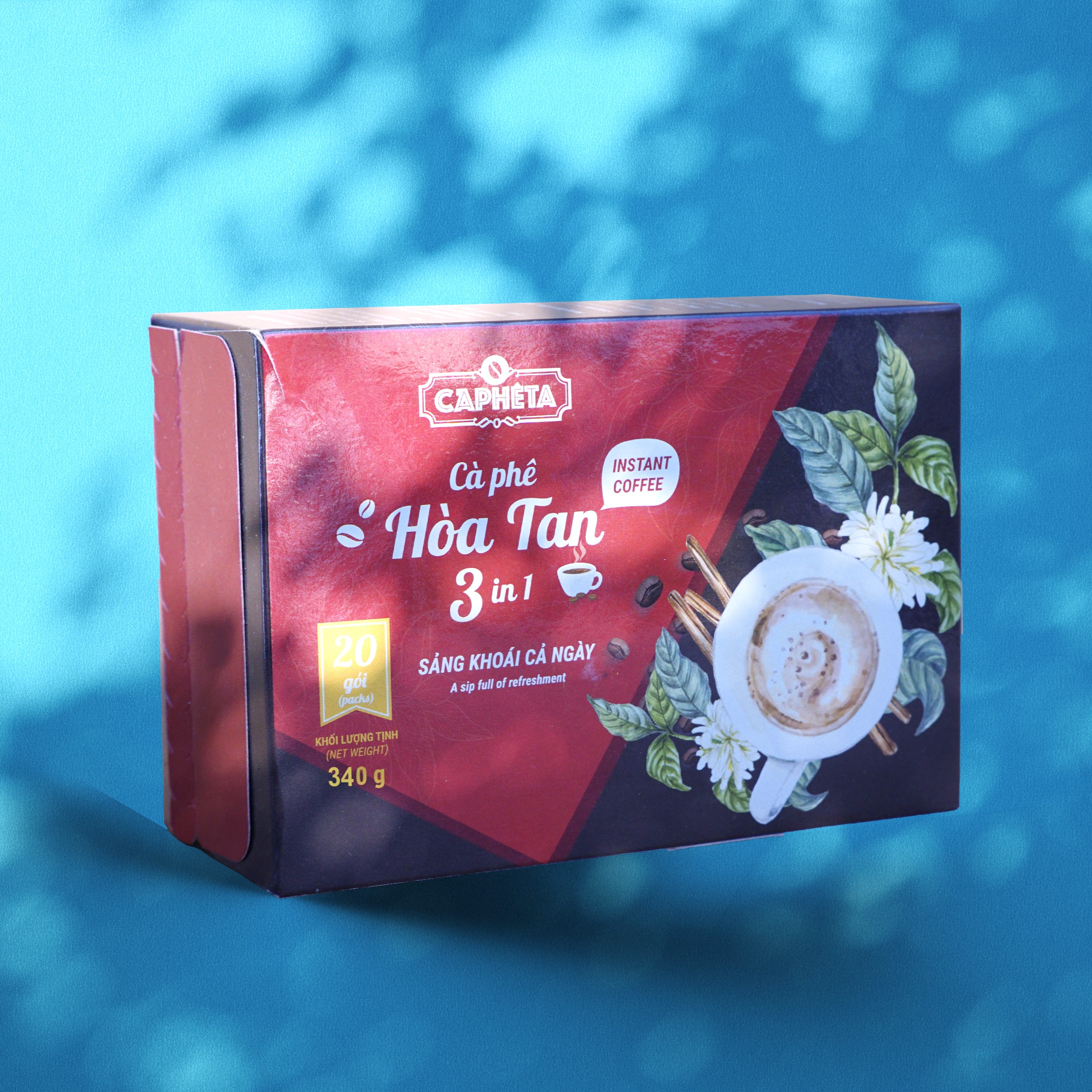 CAPHETA Cà phê hòa tan 3in1 (Đỏ) 340g