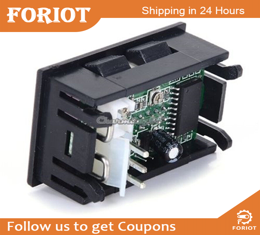 Foriot Vôn Kế Ampe Kế DC 100V 10A Bảng Điều Khiển LED Màu Đỏ Ampe Kế Kỹ Thuật Số Kép