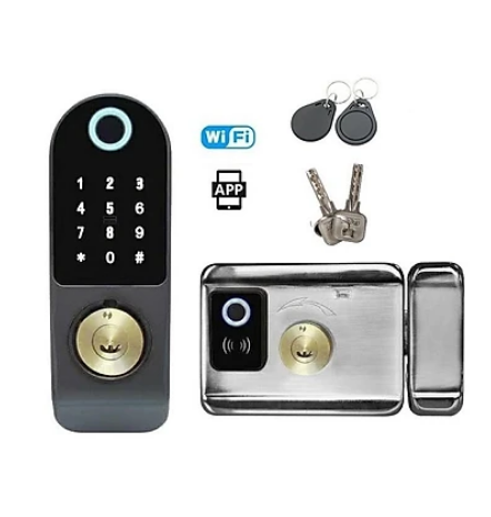 Khóa thẻ từ - 2 mặt vân tay dùng app fl-a02