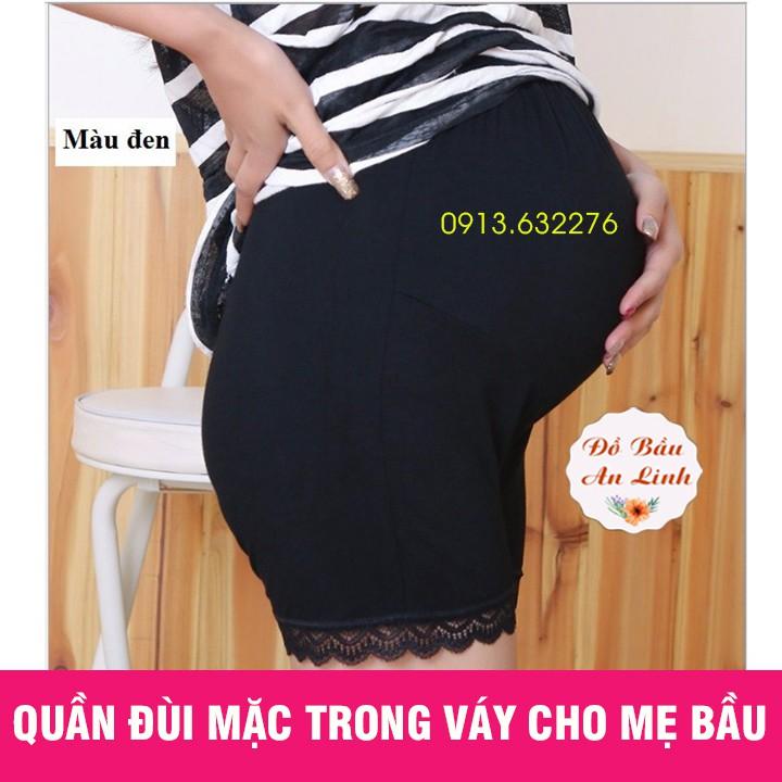Quần đùi bầu mặc trong váy ren