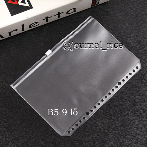 Túi nhựa túi zip gắn sổ còng A4 B5 A5 A6