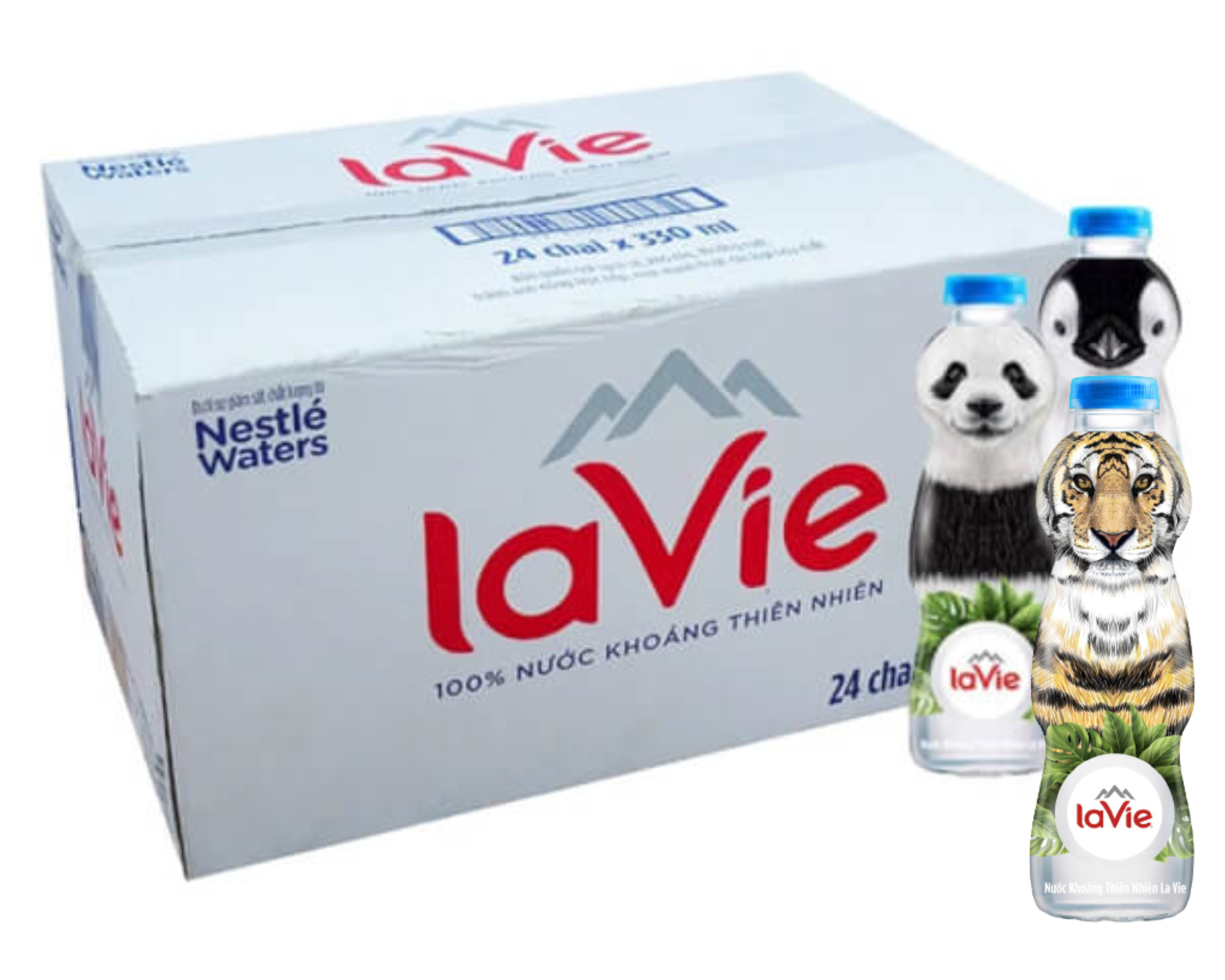Thùng 24 chai nước khoáng không ga lavie kids 330ml / lốc 6 chai nước khoáng la vie kids 330ml