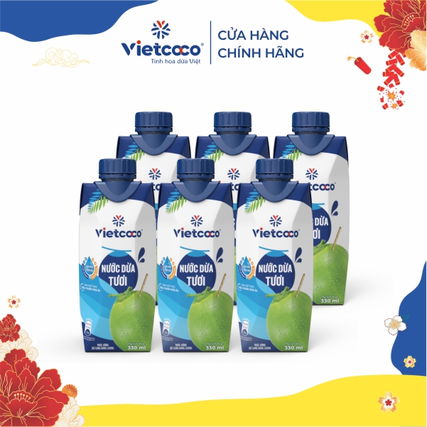 [PHIÊN BẢN TẾT 2026] Combo 6 hộp nước dừa tươi UHT Vietcoco 330ml