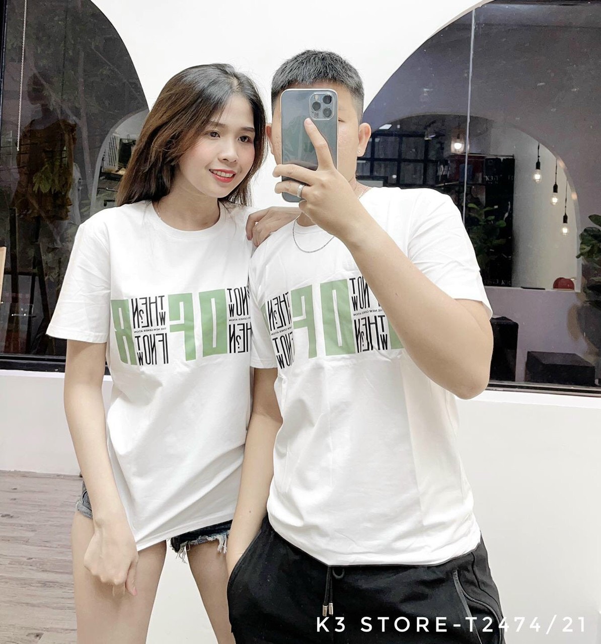 ÁO THUN CẶP CHO CÁC CẶP ĐÔI CAFE DẠO PHỐ ĐÂY Ạ ĐƠN GIÃN NHƯNG SIÊU SANG THỜI TRANG HIYU 8090