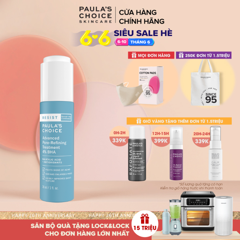 Lotion tái tạo và phục hồi da mụn Paula’s Choice Resist Advanced Pore - Refining Treatment 4% BHA 7791 giá rẻ