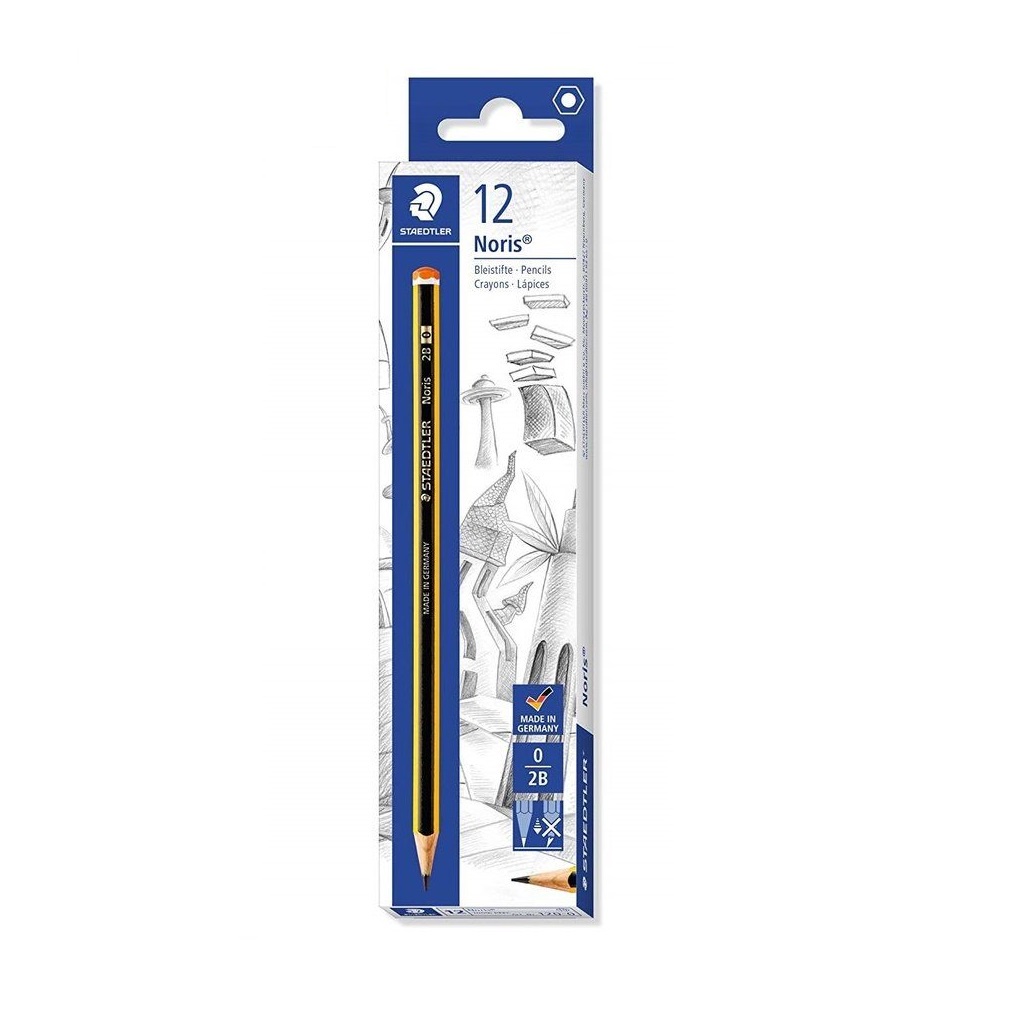 Bút chì staedtler 120 hb/2b i bút chì đức noris art no-120 sọc vàng đen đầu đỏ - 1 cây / hàng chính hãng