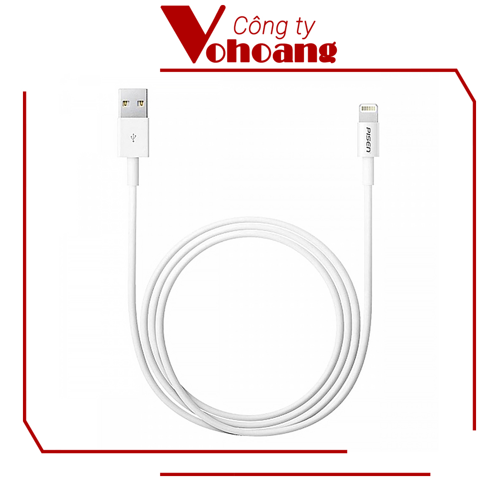 Cáp sạc Pisen Lightning (Trắng) tương thích IP5 IP6 IP7 IP8 IPX