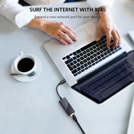 Cáp USB-C sang LAN 1Gbps Ugreen 50307 (Màu đen) Chính Hãng