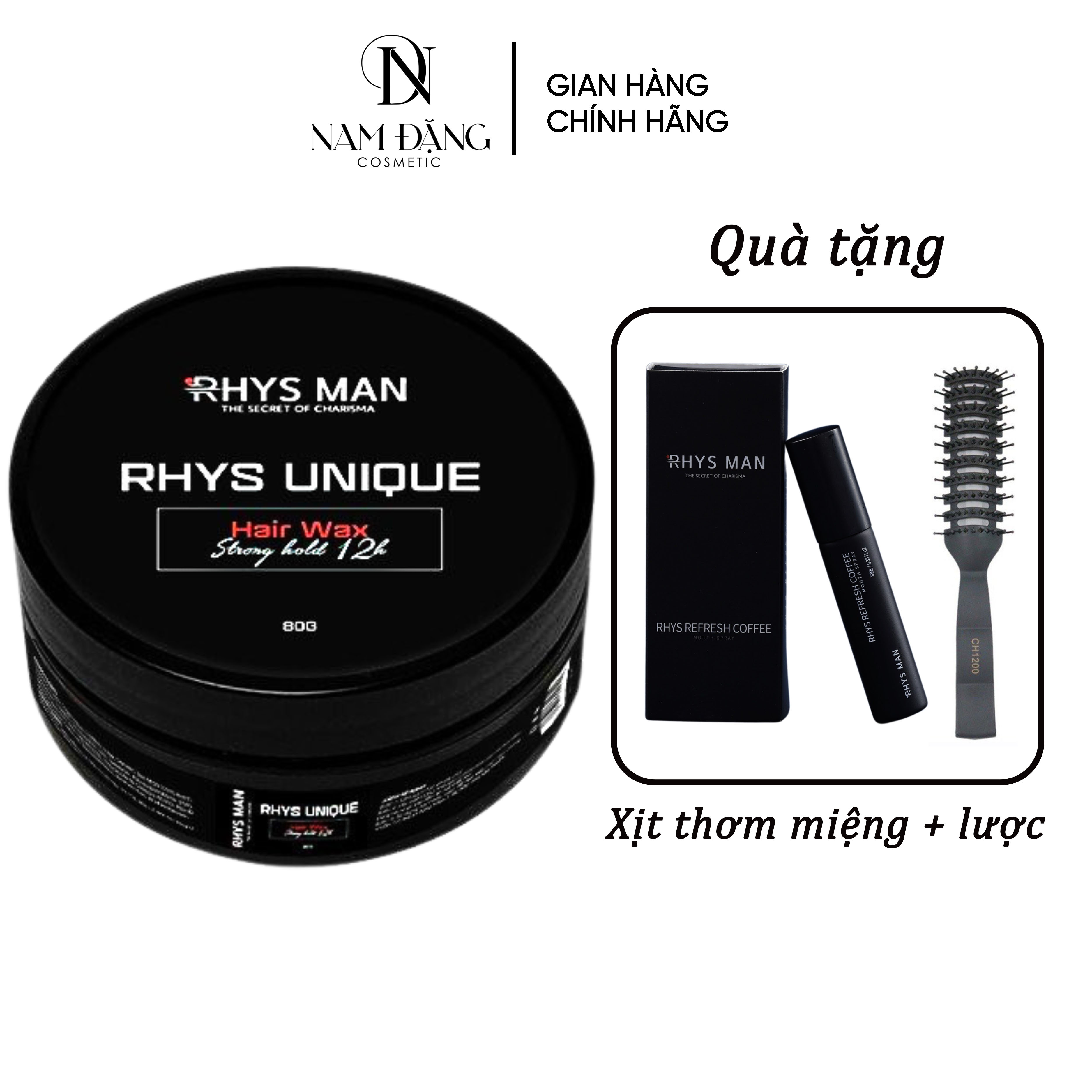 Sáp vuốt tóc nam RHYS MAN Rhys Unique 80g