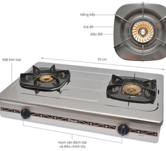 [BẾP GAS CHÍNH HÃNG]Bếp ga để bàn Rinnai RV-375(SW)N