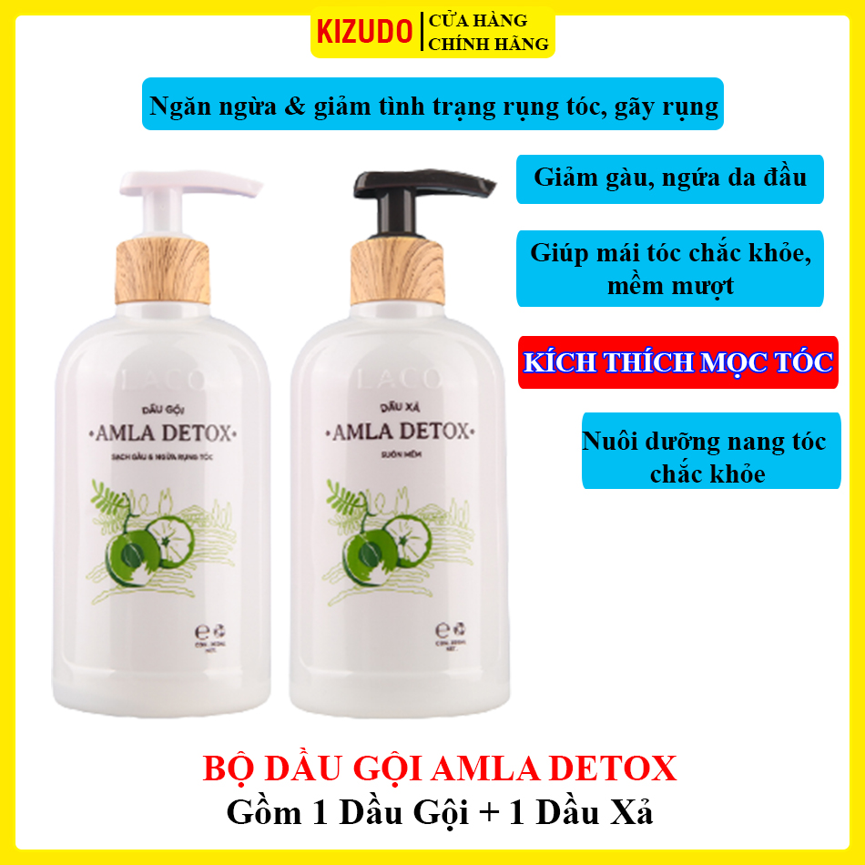 [NGĂN RỤNG TÓC]BỘ DẦU GỘI AMLA DETOX NGĂN NGỪA RỤNG TÓC, KÍCH MỌC TÓC ĐƯỢC CHIẾT XUẤT TỪ THẢO DƯỢC ẤN ĐỘ HỖ TRỢ GIẢM GÀU, NGỨA, NẤM DA ĐẦU. NPP KIZUDO CHÍNH HÃNG