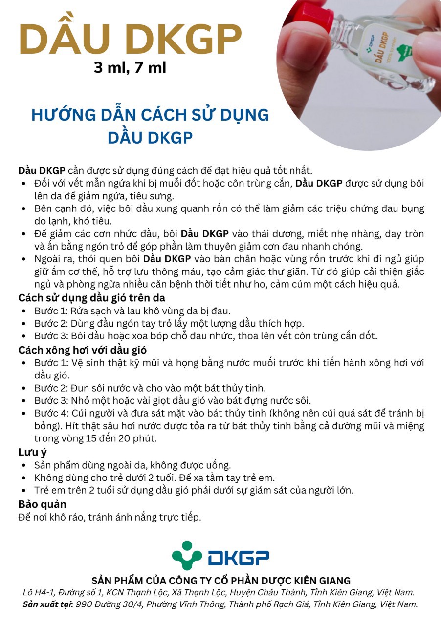 Dầu gió Dược Kiên Giang DKGP