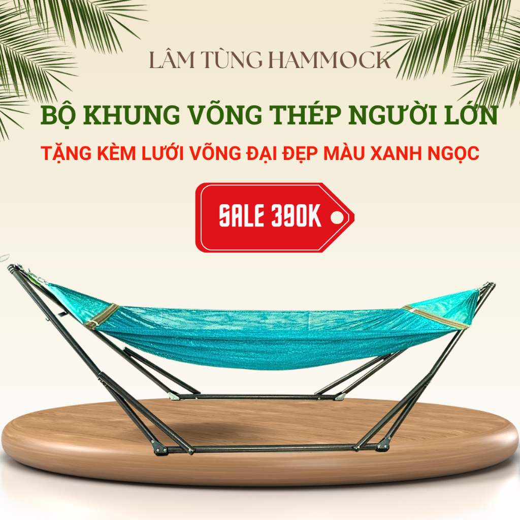 Combo Khung võng xếp sơn tĩnh điện ống phi 32 (bao gồm 01 khung + 01 lưới võng)