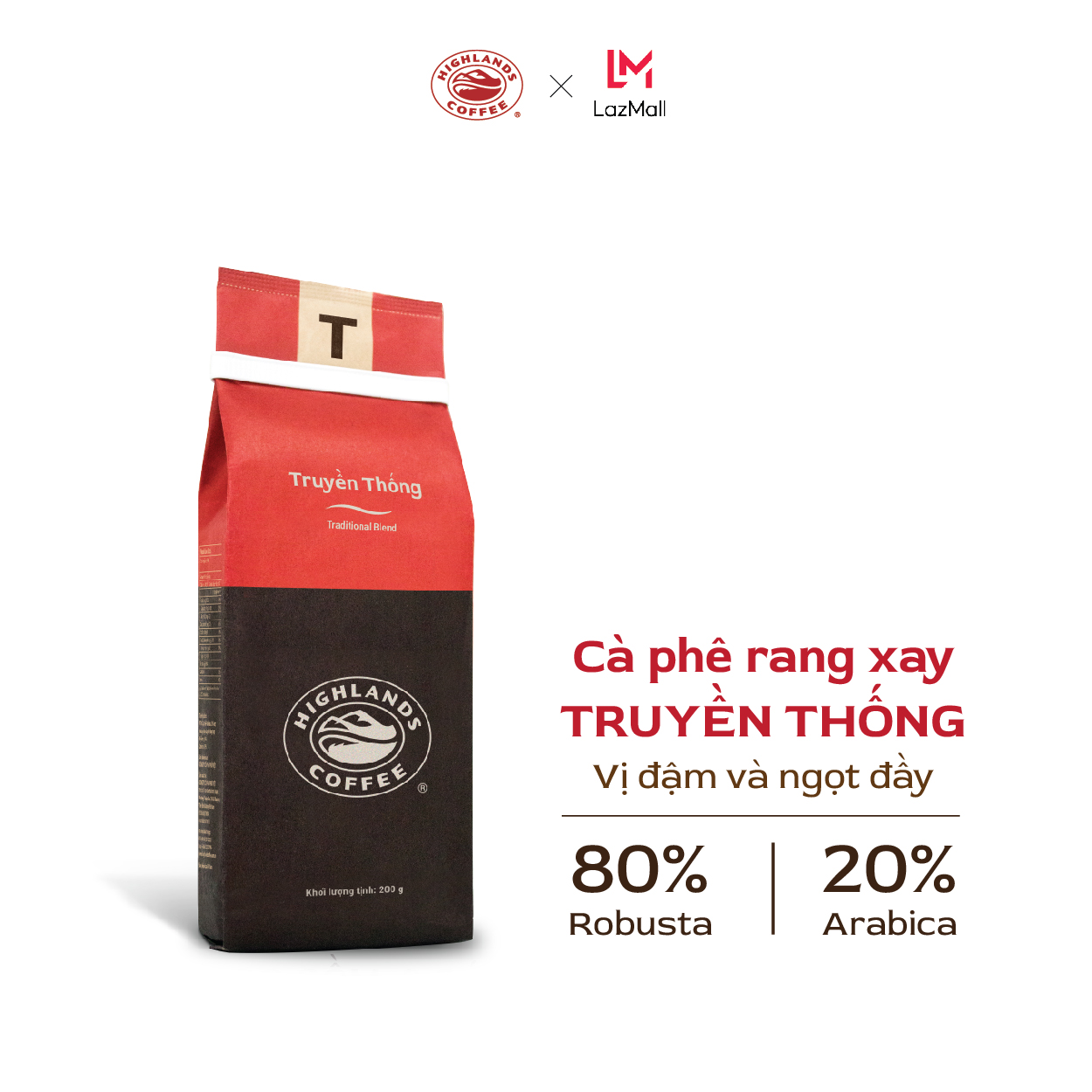 Cà phê rang xay Truyền Thống Highlands Coffee 200g