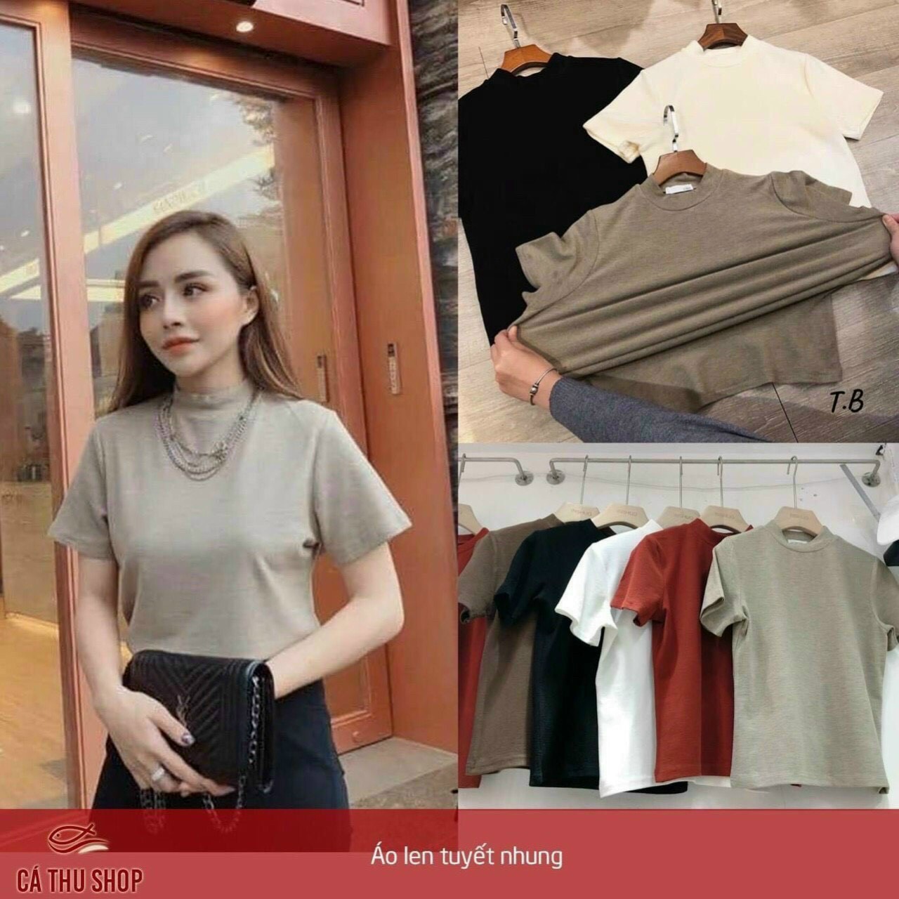 Áo len nhung tuyết trơn Basic