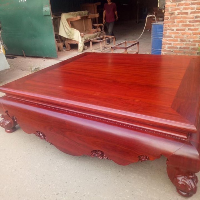 Sập Đại Chân Quỳ Dạ Cá Trơn Gỗ Hương Đỏ Nam Phi
