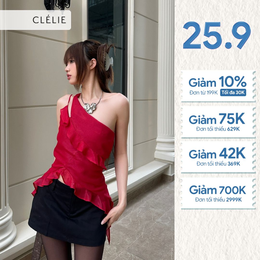 Áo croptop 2 dây chéo vai tua rua | LUCIE TOP - CLÉLIE