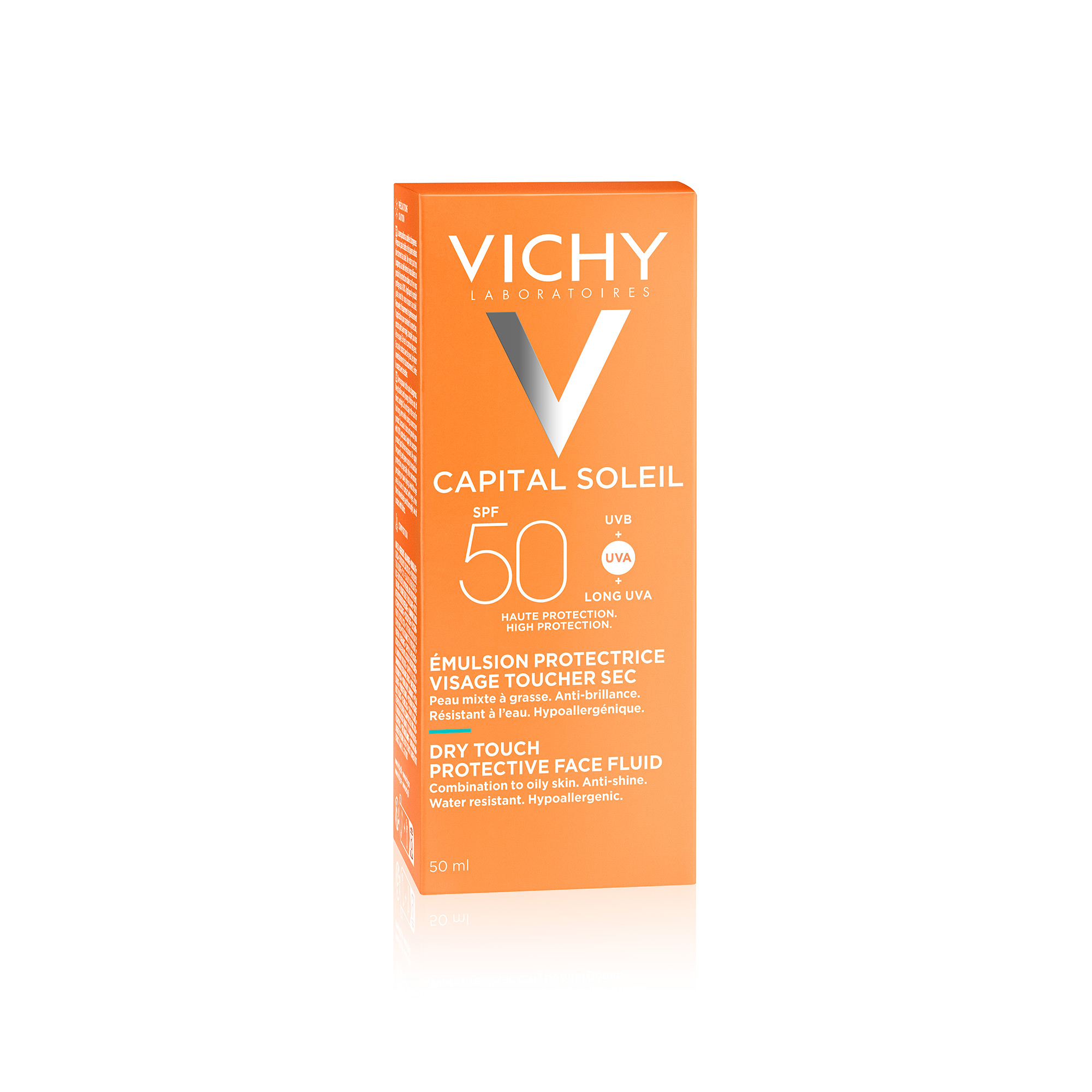 [CHỈ 394K SAU VOUCHER] Kem chống nắng không gây nhờn rít Vichy Capital Soleil Dry Touch SPF 50 Chống Tia UVA + UVB 50ml