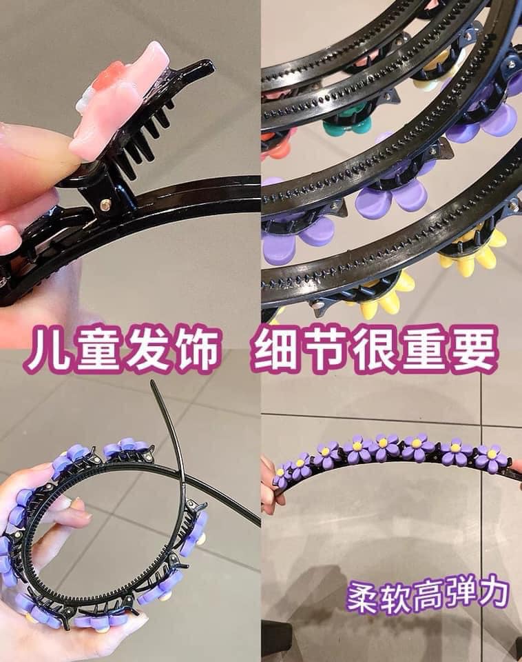 Bờm tóc có kẹp cho bé, bờm tóc đính hoa quả siêu xinh
