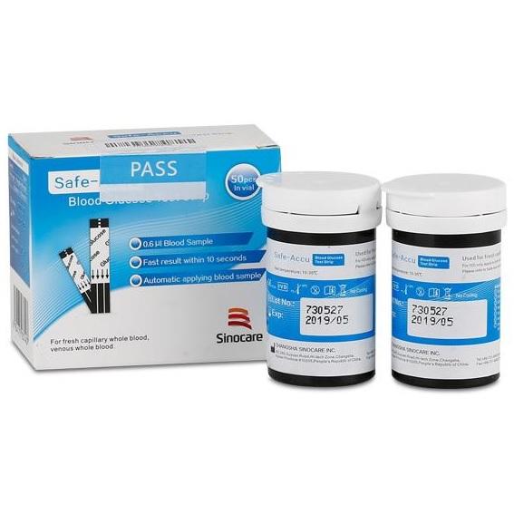 Bộ 50 que thử máy đo đường huyết Safe Accu Sinocare Thegioiykhoa