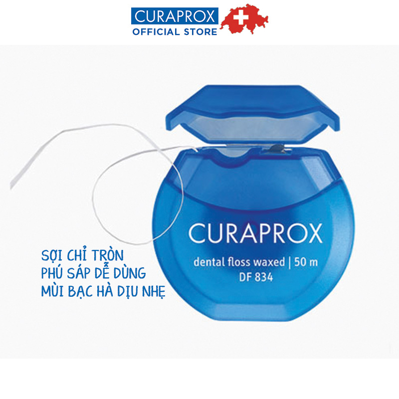 Chỉ nha khoa có sáp Curaprox DF 834 50m