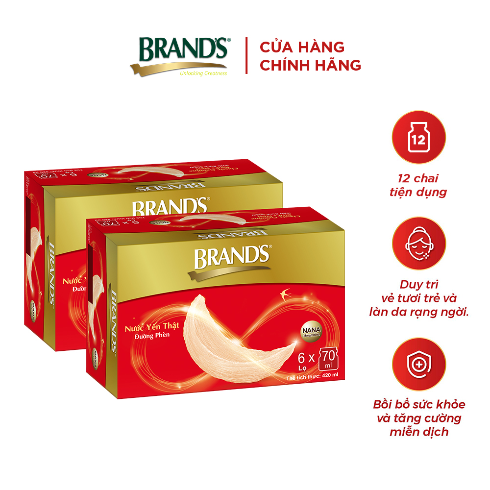 [Giao hàng 2h] Combo 2 Nước yến thật BRAND'S Đường Phèn