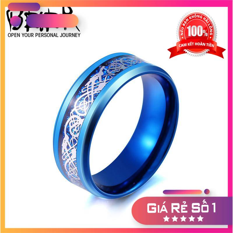 Nhẫn Nam Titan Vân Rồng VÀNG Thần Thoại Phong Cách Âu Mỹ RBRONGVANG