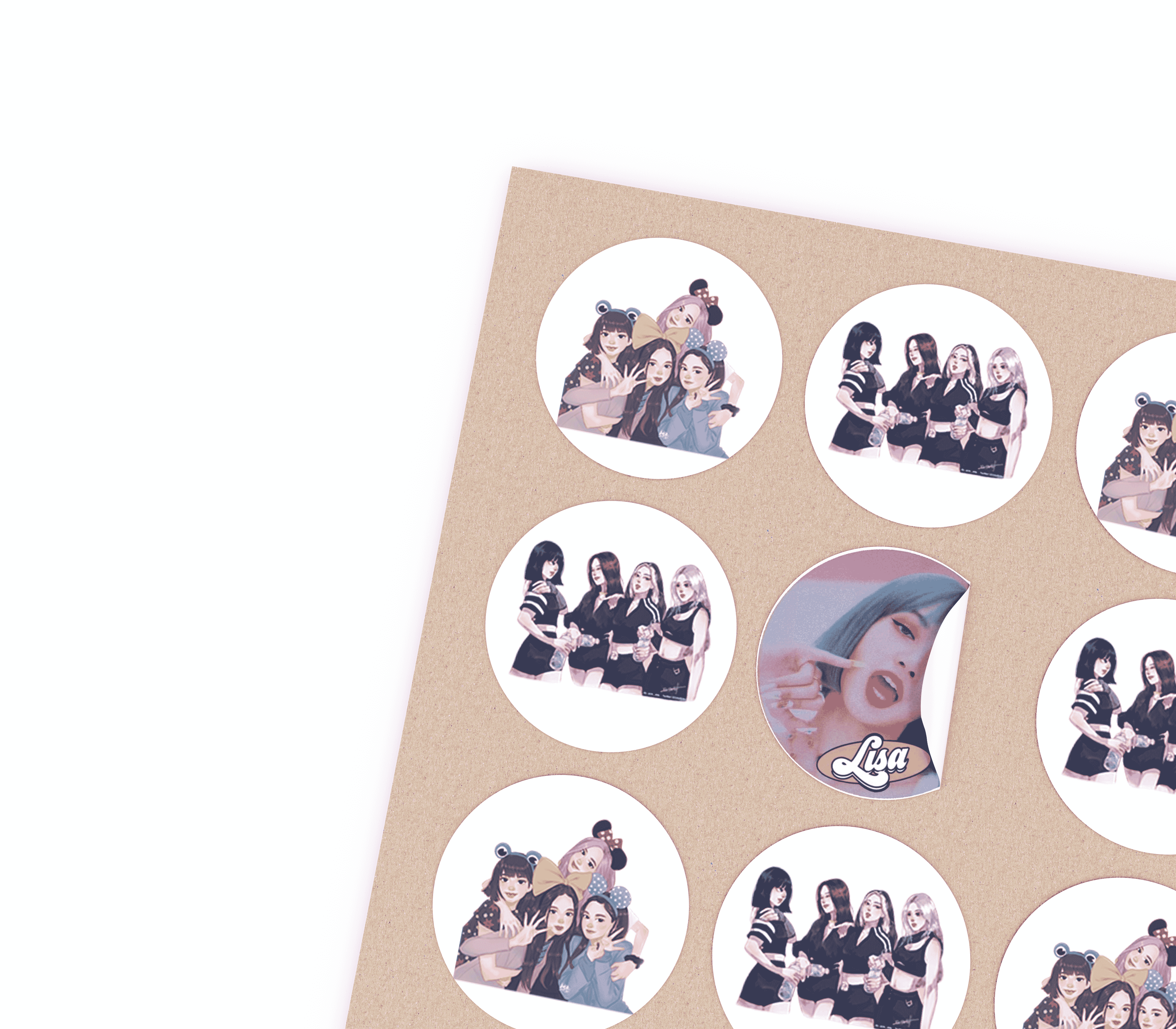 Set 30 hình dán sticker Blackpink chibi hoạt hình dễ thương