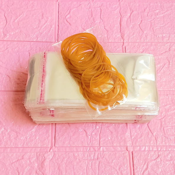 100g (~220cái) Túi Opp dán mép 6x10cm (+ 4cm) - Túi ni lông băng keo dán miệng - Bao nilon dán miệng