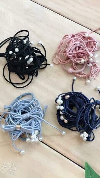 Hộp 12 dây cột tóc dễ thương- Bộ dây buộc tóc nhiều chi tiết