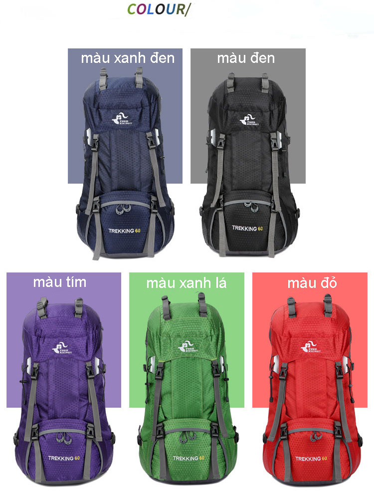 Balo leo núi, trekking dã ngoại 60L