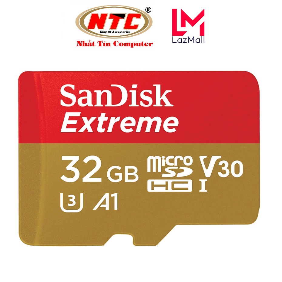 Thẻ Nhớ MicroSDHC SanDisk Extreme 32GB 667X A1 V30 UHS-I U3 100MB/s - No Adapter (Vàng) - Nhat Tin Authorised Store