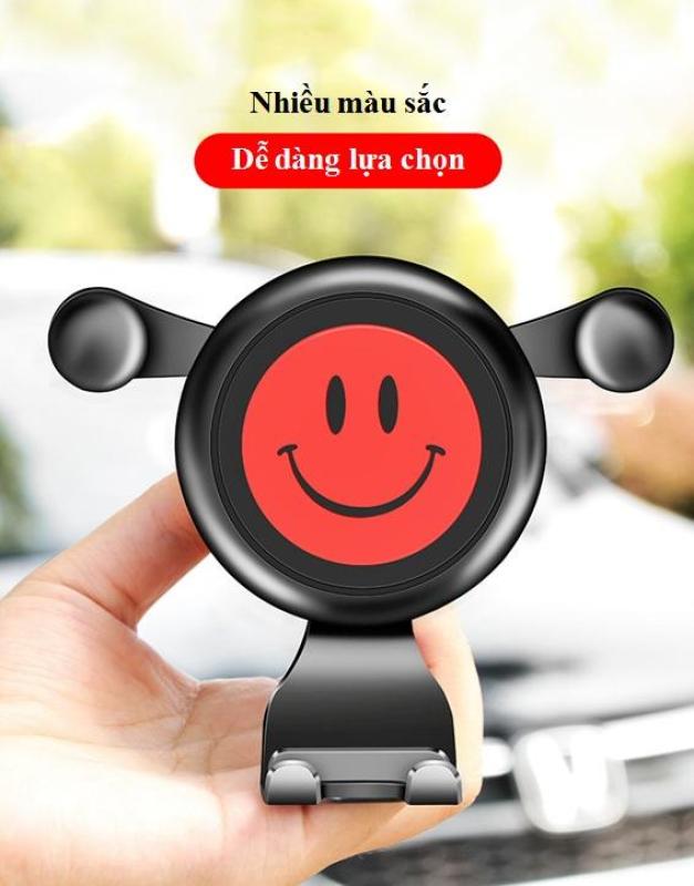 Giá đỡ điện thoại mặt cười trên ô tô có kẹp gắn khe gió điều hòa xe hơi
