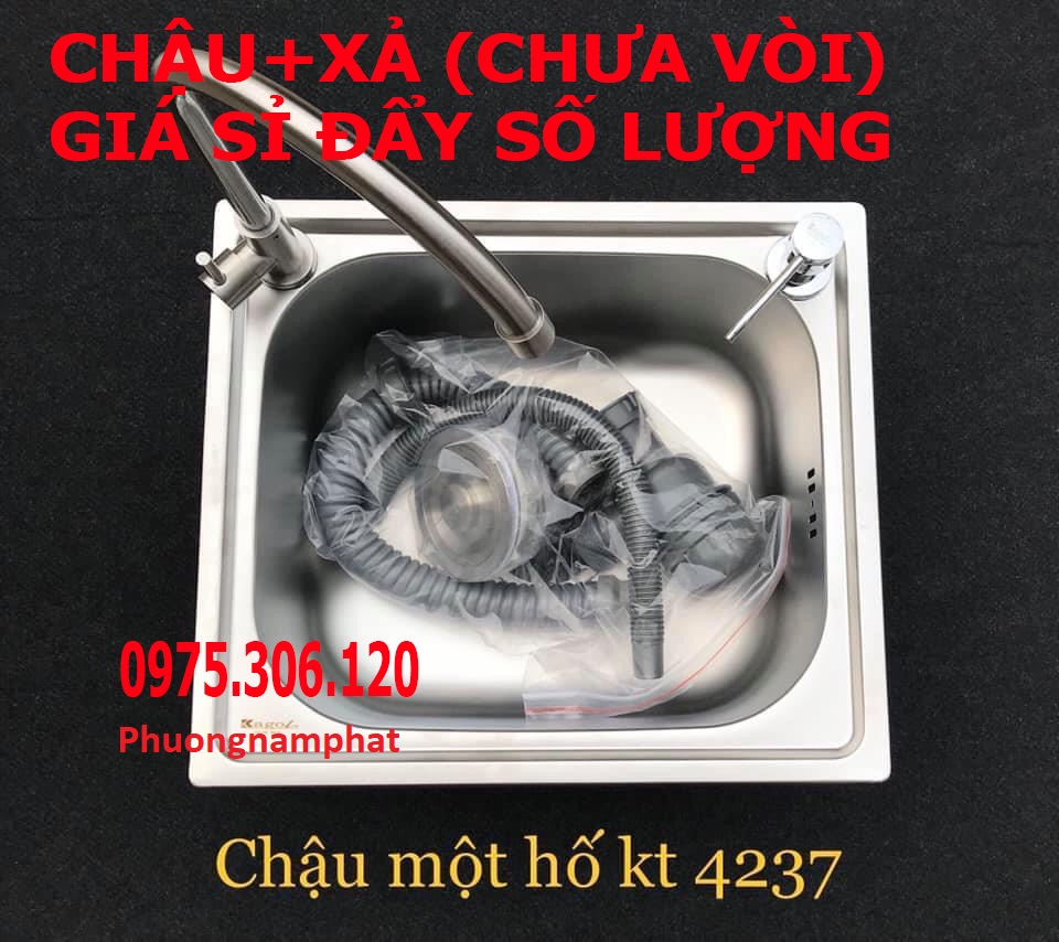 Chậu Rửa Chén Bát INOX N37 4237 và Bộ Xả chậu GIÁ SIÊU SỈ ĐỂ ĐẨY SỐ LƯỢNG