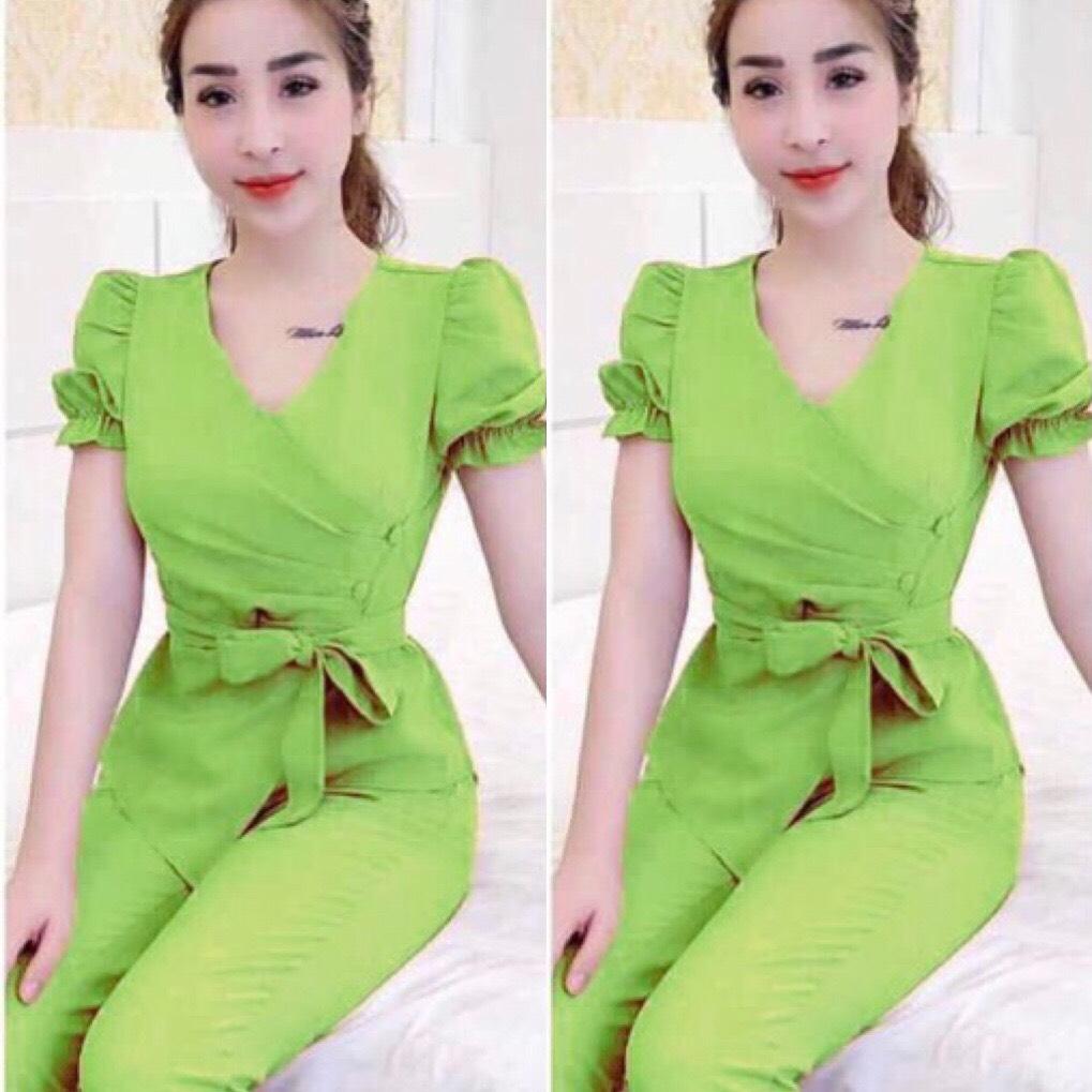 Set Bộ Vạt Chéo Thắt Nơ- Thời trang xinh HĐ