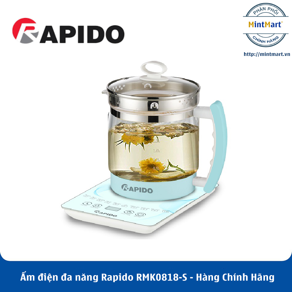 Ấm điện đa năng Rapido RMK0818-S - Hàng Chính Hãng